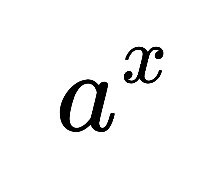 equation showing a base number a and exponent x